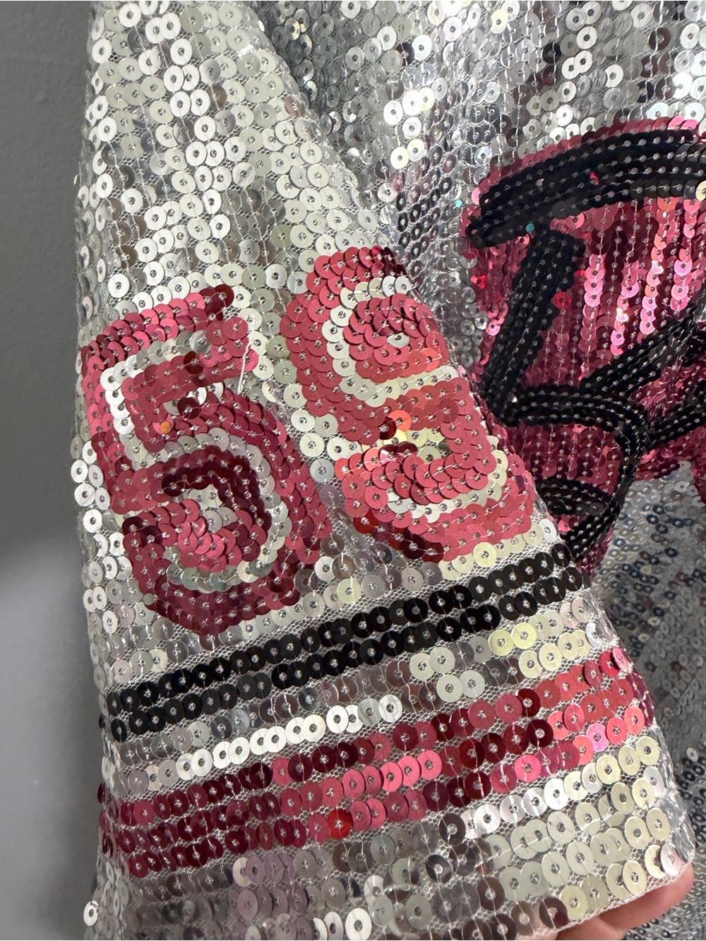 Barbie Sequin Short-Sleeve Tee - Silver with Pink Logo - Picture 7 of 8